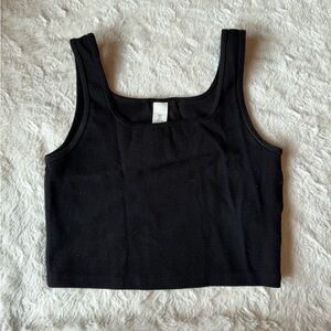 H&M Black Fitted Crop Tank Top